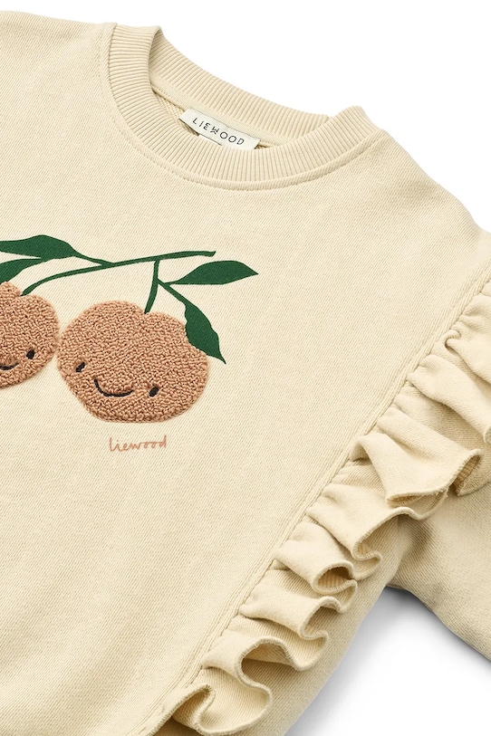 Детская хлопковая толстовка Marcella Placement Sweatshirt Liewood, бежевый — фото 3