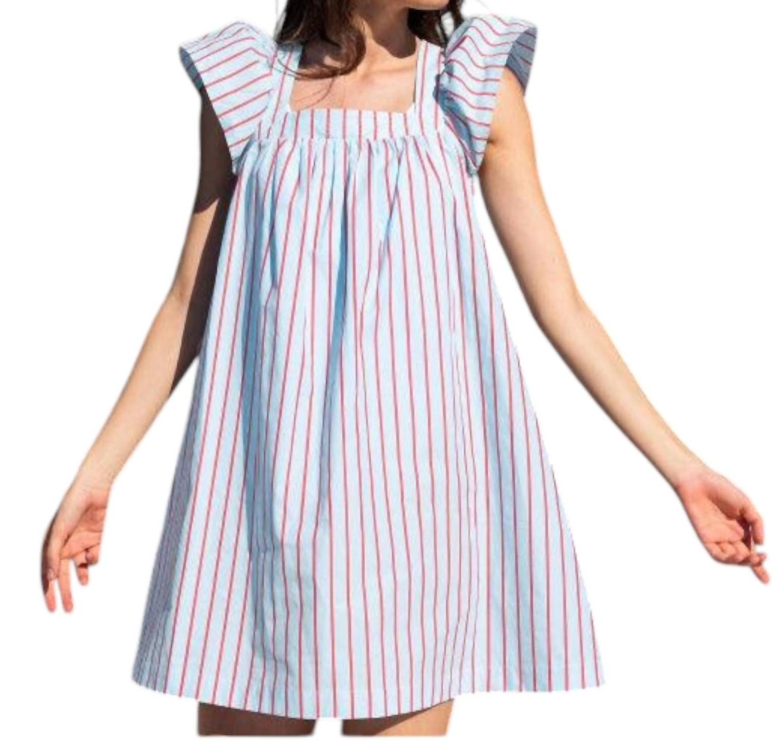 

Капри мини-платье в небесно-голубом и красном MERSEA