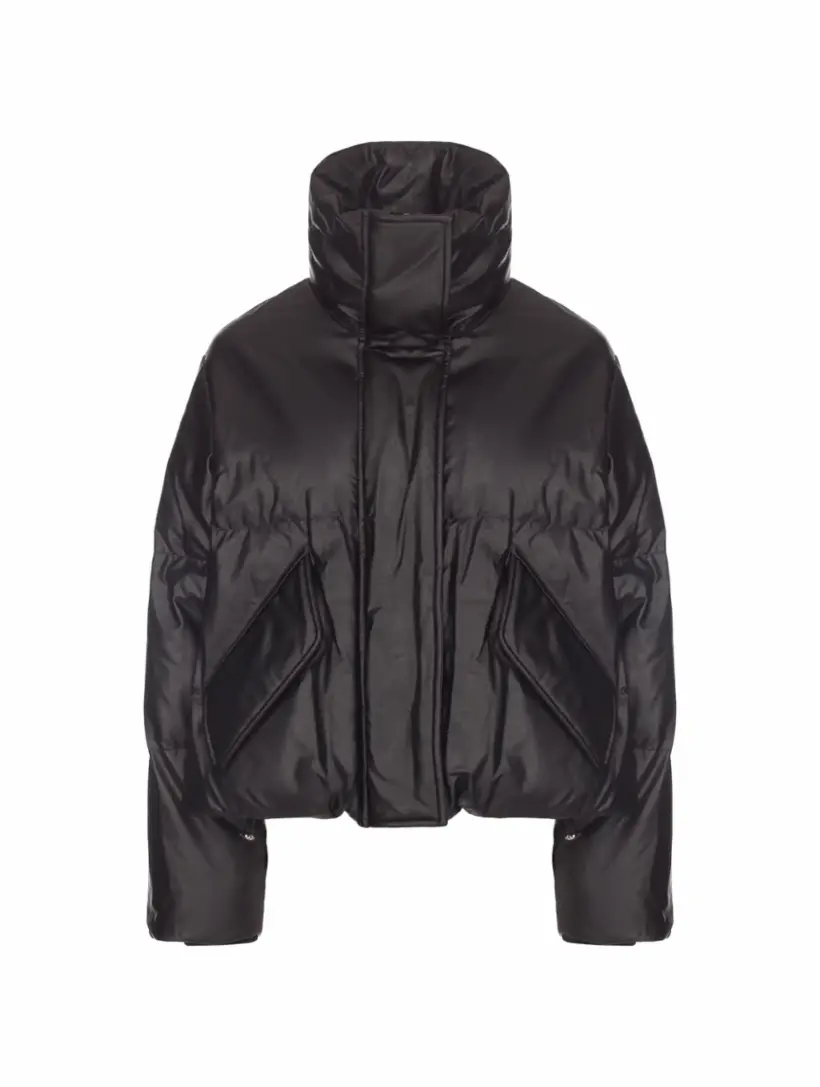 

Стеганый пуховик с логотипом MM6 MAISON MARGIELA, черный