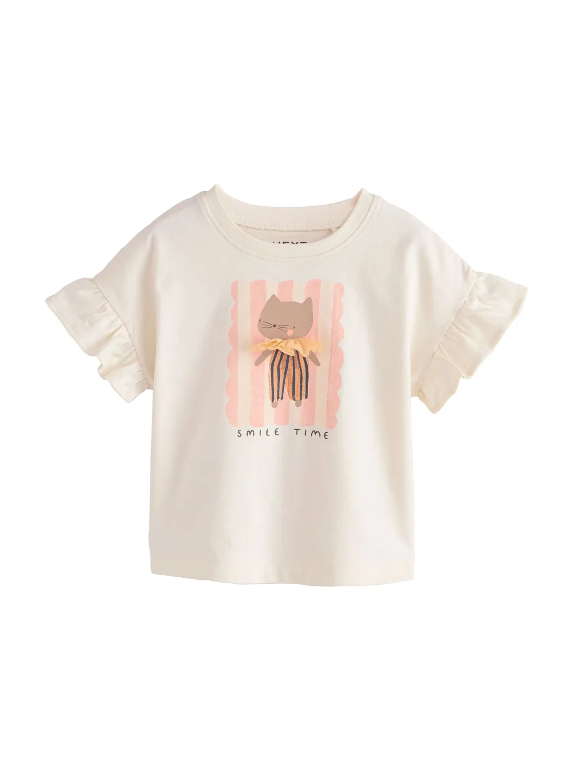 Футболка Next, Light Yellow/Pastel Pink/Light Pink/White — фото 3