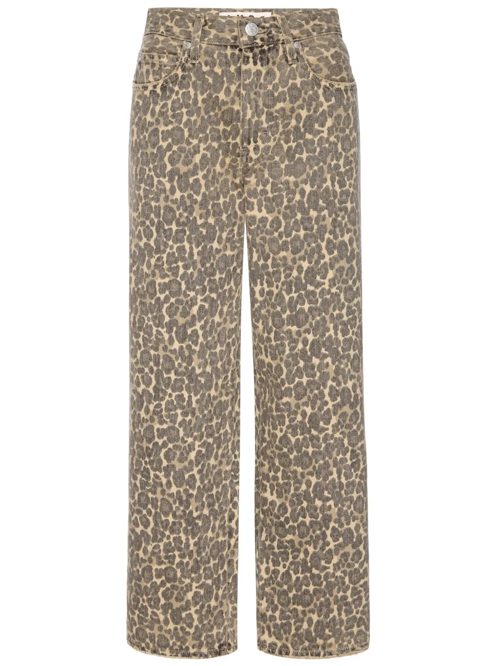 

Прямые джинсы с леопардовым принтом AMO, коричневый