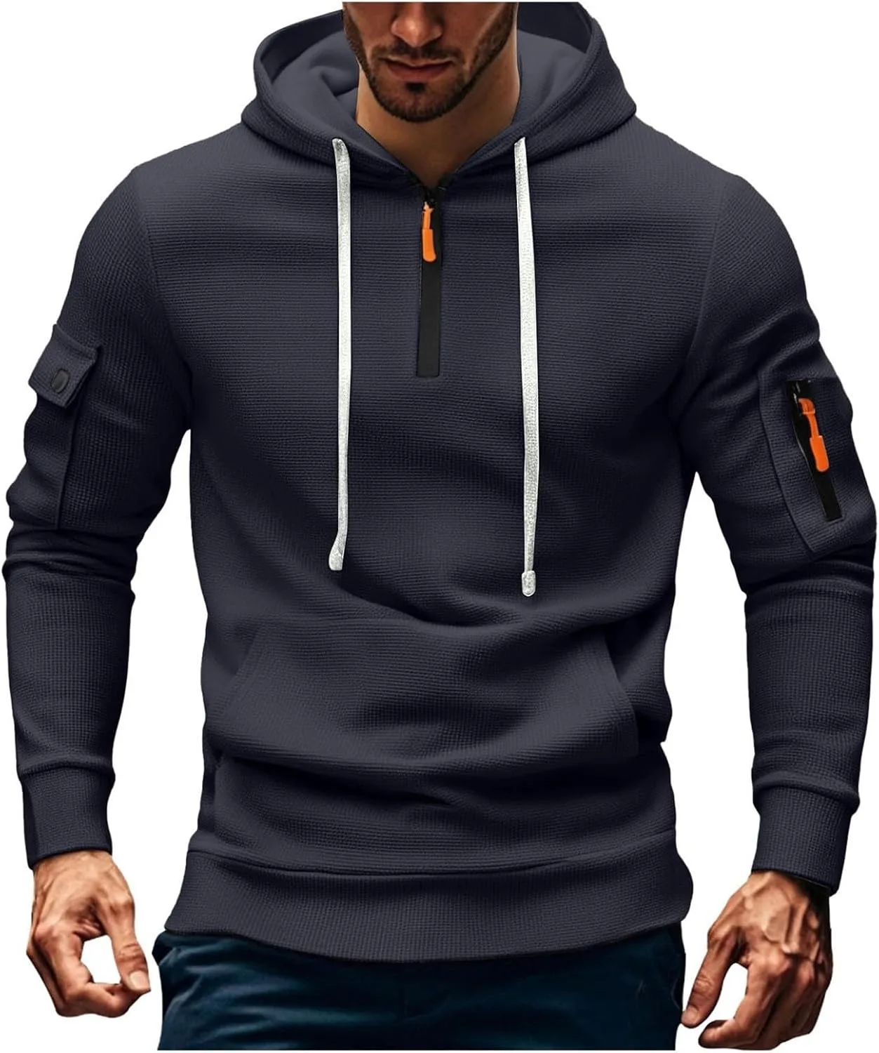 

Куртка-толстовка Quarter Zip Tactical для мужчин Big and Tall с капюшоном и карманами