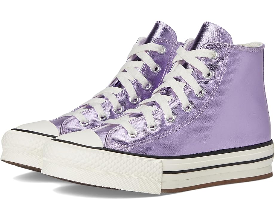

Кроссовки Converse Kids Chuck Taylor All Star Eva Lift Platform Metallic, цвет Purple/Egret/Black
