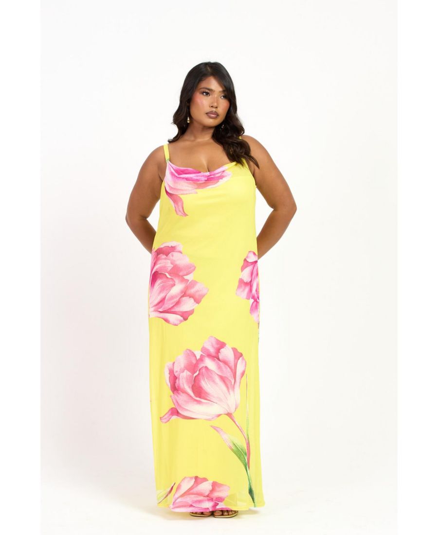 

Женское эффектное длинное платье с цветочным принтом и бретелями FASHION-SZN CURVE, Yellow