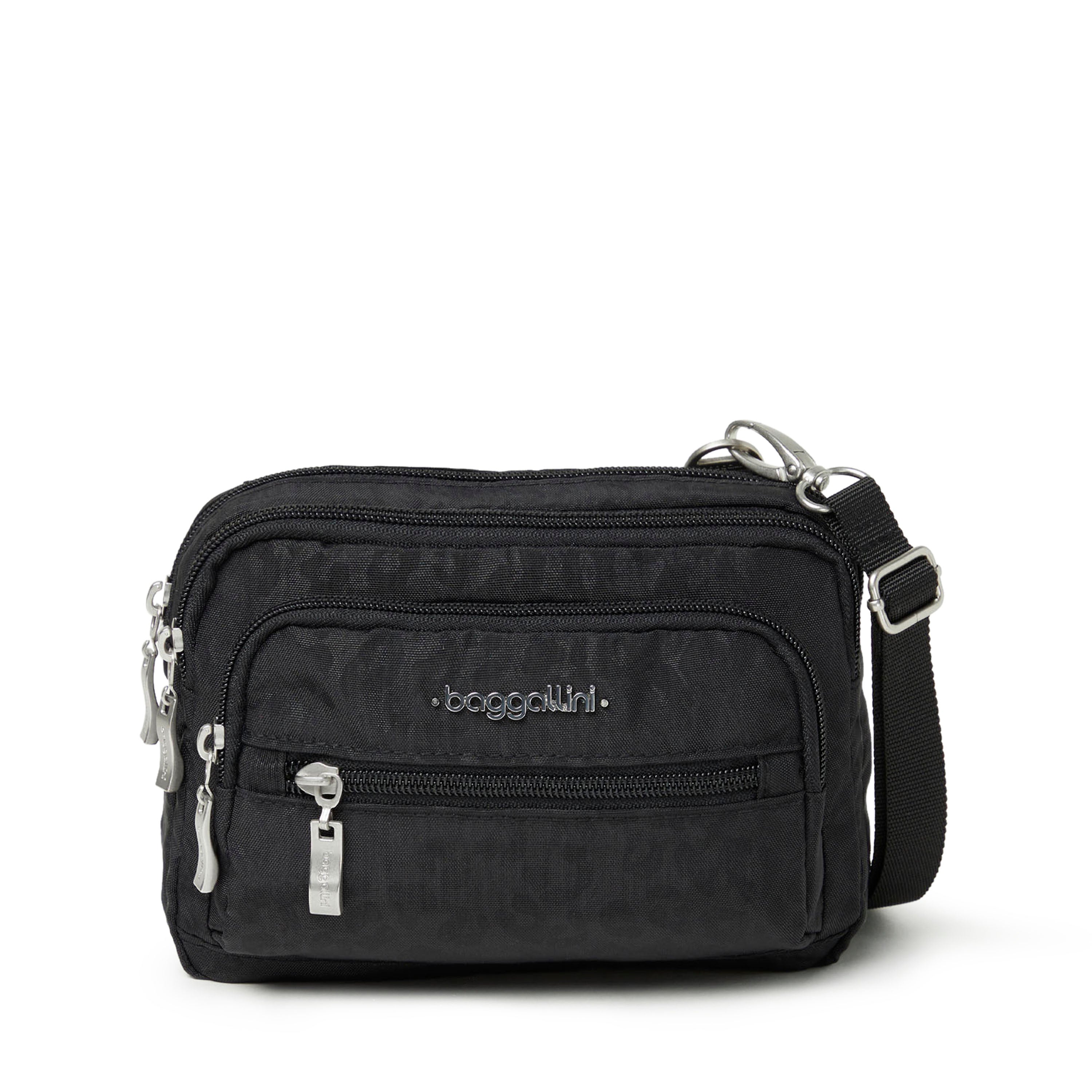 

Baggallini Женская сумка с тройной молнией Bagg Small сумка через плечо, цвет black cheetah emboss