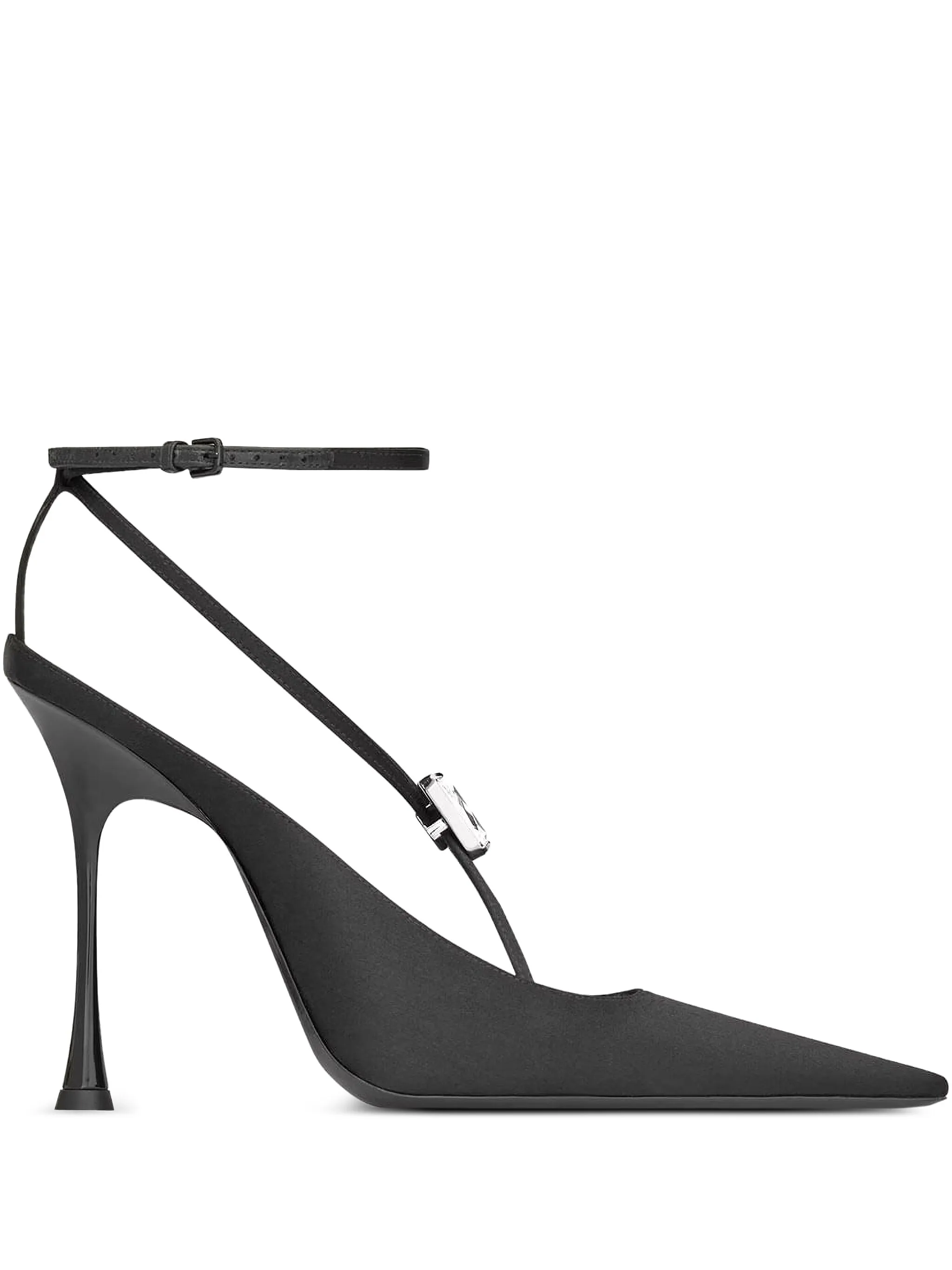 Туфли Harlow с ремешком на пятке и кристаллами Saint Laurent, черный
