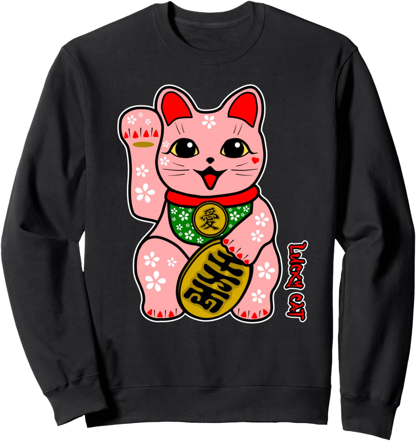 

Милая розовая толстовка с цветочным принтом и изображением счастливого кота Манэки, черная Lucky Cat Maneki-Neko Prosperity Gifts, Черный, Милая розовая толстовка с цветочным принтом и изображением счастливого кота Манэки, черная Lucky Cat Maneki-Neko Pro