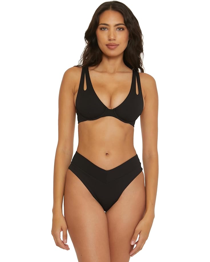 

Пляжный топ BECCA Modern Edge Dahlia Underwire Top, черный