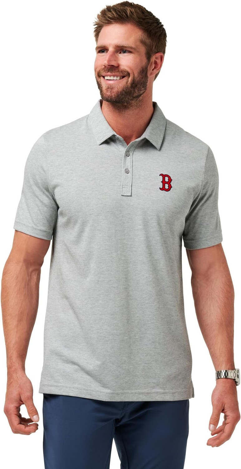 

Поло TravisMathew Boston Red Sox The Zinna Polo, цвет Heather Grey