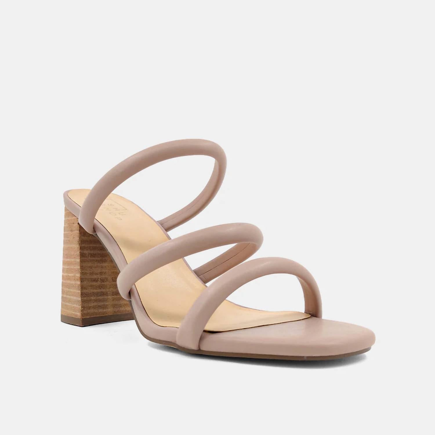 Сандалии на каблуке Ginger Heel в лиловом цвете SHU SHOP