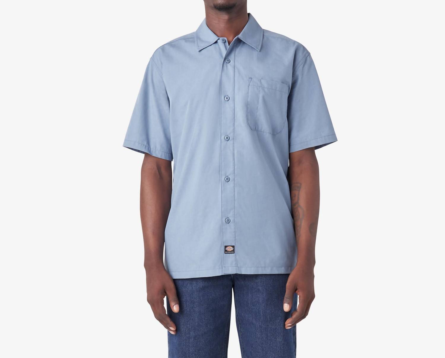 

Рубашка для скейтбординга Waynesboro из ткани шамбре Coronet Blue Dickies, цвет coronet blue chambray