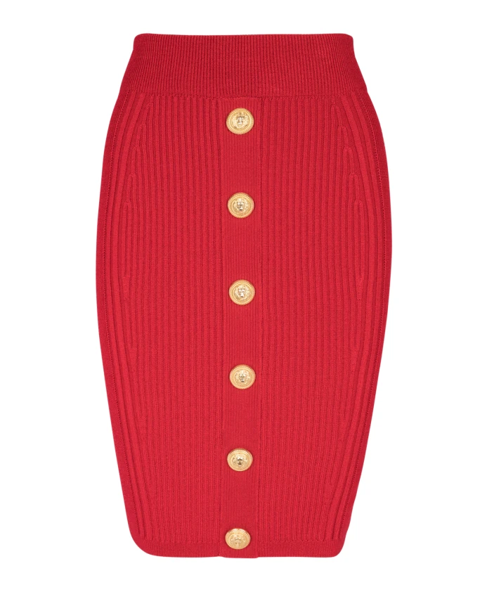 

Вязаная юбка карандаш Balmain, красный