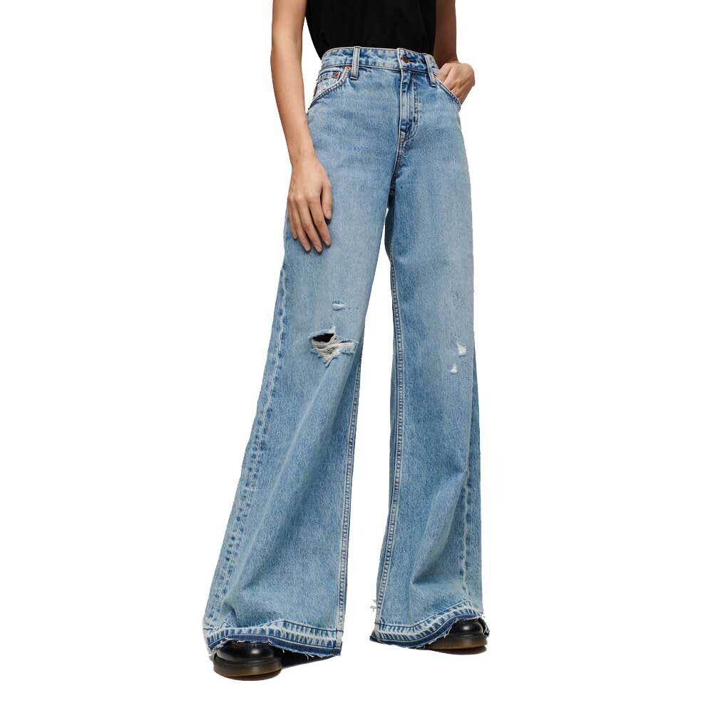 

Джинсы Superdry Raw Hem Wide Flare High Waist, синий