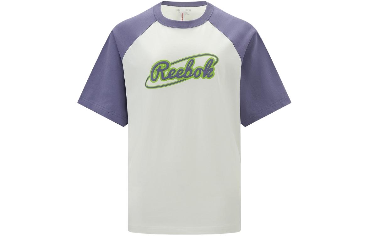 

Футболка с рукавом реглан женская бежево-фиолетовая Reebok