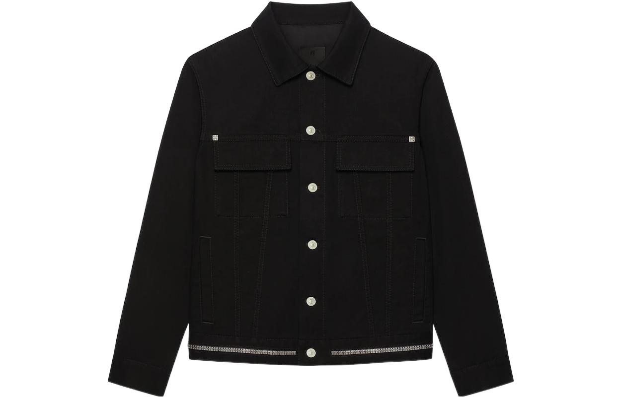 

Классическая джинсовая куртка Givenchy с молнией 4G и заклепками, черная, Черный, Классическая джинсовая куртка Givenchy с молнией 4G и заклепками, черная