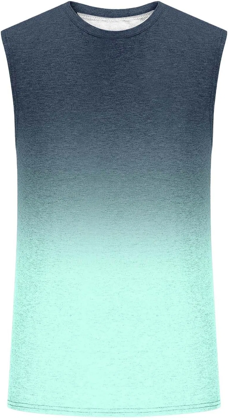 Мужской топ-безрукавка с круглым вырезом, Generic, цвет 2-mint Green — фото 3