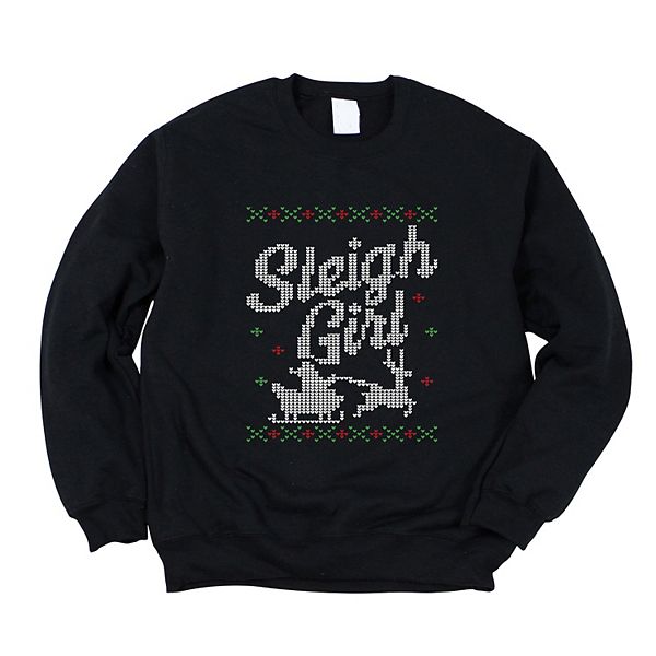 

Свитшот с принтом Ugly sweater sleigh girl Simply Sage Market, Midnight, Зеленый, Свитшот с принтом Ugly sweater sleigh girl Simply Sage Market, Midnight