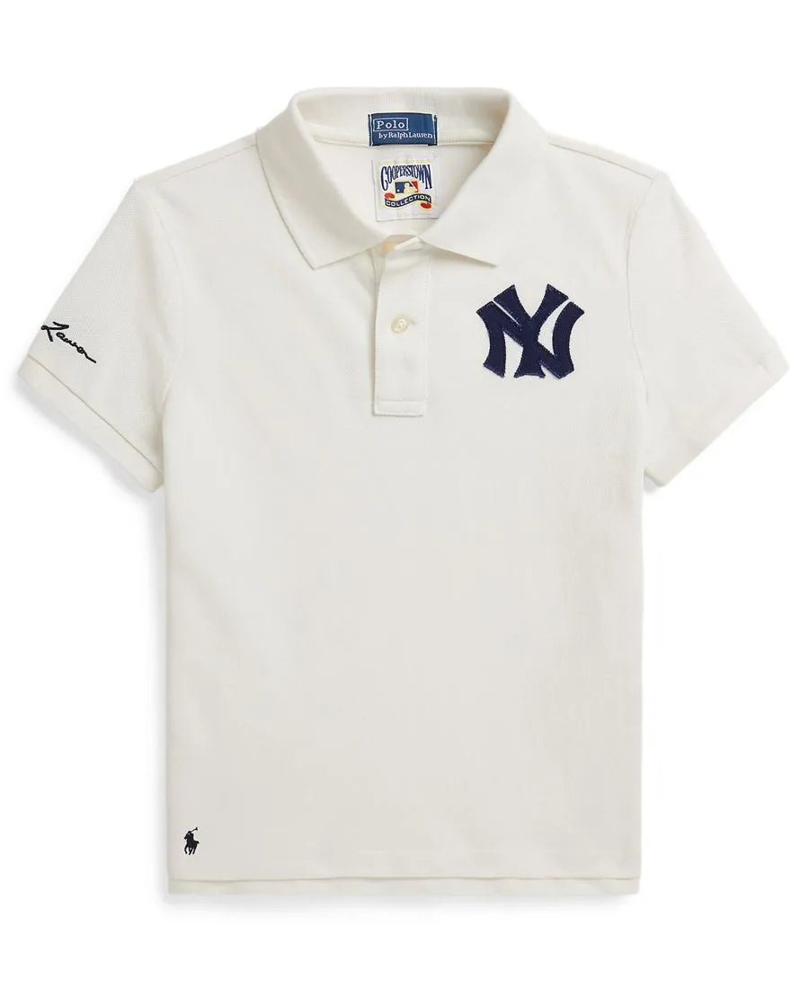 Поло-рубашка Yankees с планкой на двух пуговицах для девочек 7-16 лет Polo Ralph Lauren, deckwash белый