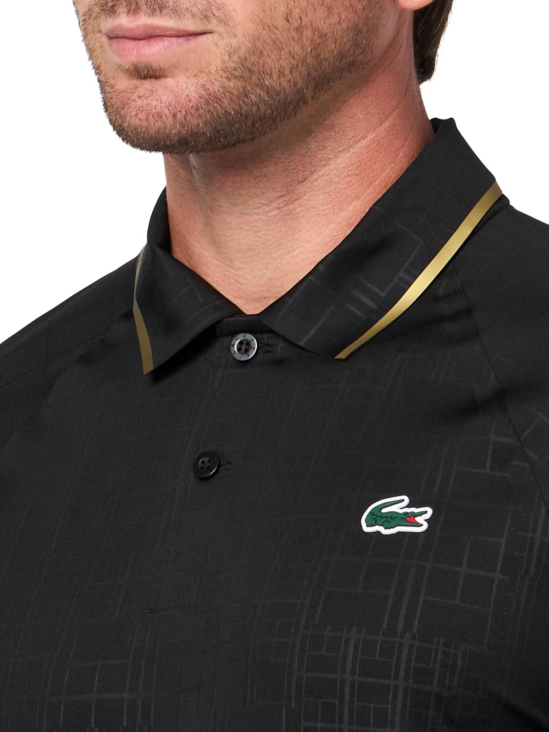 Мужская теннисная поло Lacoste Sport X Novak Djokovic on Court, Black — фото 3