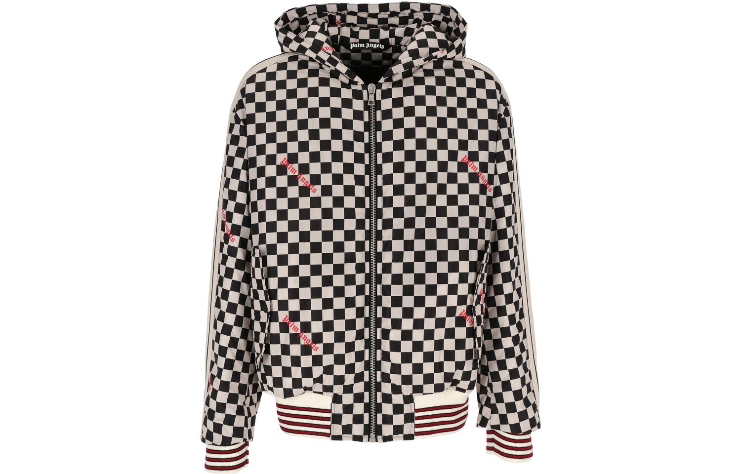 

PALM ANGELS Дамие пуховик с капюшоном, Black White