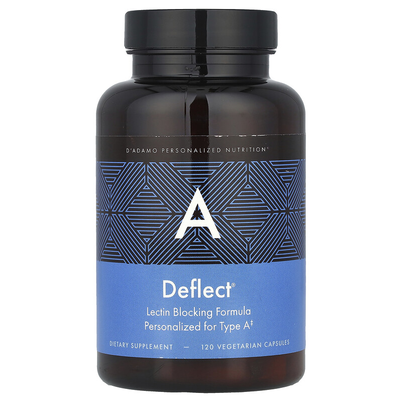

D'adamo, Deflect A, формула, блокирующая лектин, 120 вегетарианских капсул