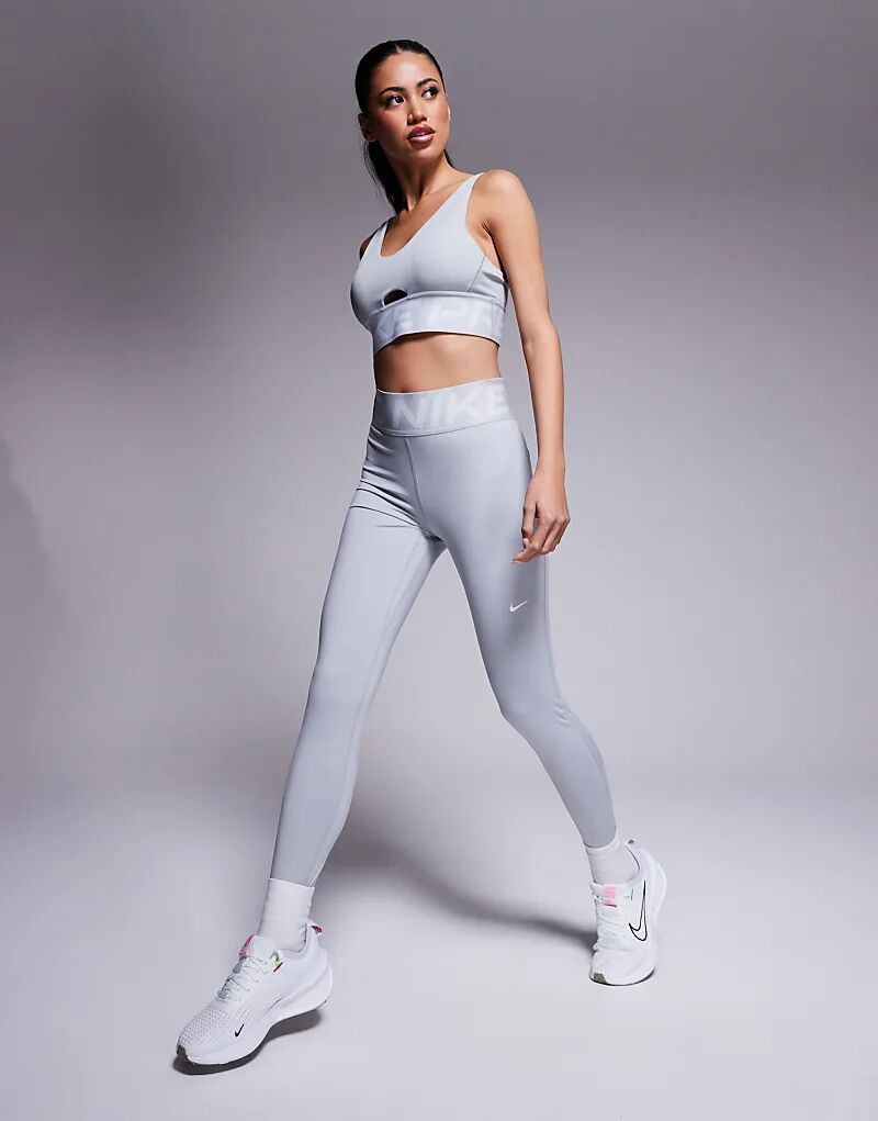 

Леггинсы Nike Pro Training Sculpt с высокой талией серого цвета Nike Training