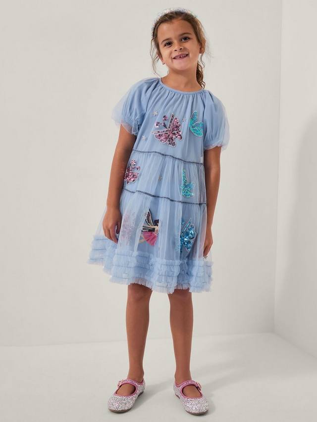 

Детское праздничное платье с короткими рукавами в стиле феи Monsoon, Blue