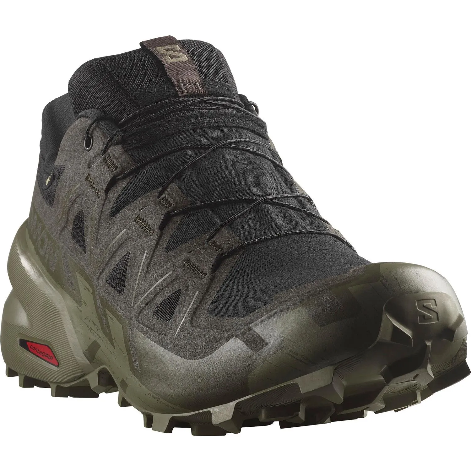 Кроссовки для трейлраннинга Speedcross 6 GORE-TEX мужские Salomon, Black/Peat/Deep Lichen Green — фото 3