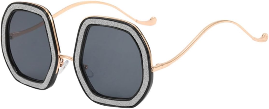 

Женские солнцезащитные очки Hemoton увеличенного размера в черной оправе с полностью серыми линзами, блестящие декоративные солнцезащитные очки для использования на открытом воздухе, Grey