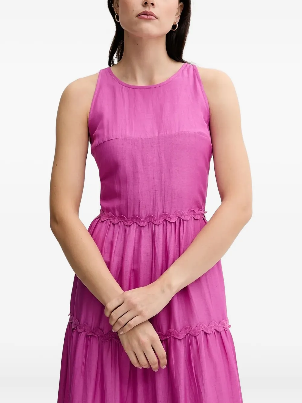 

Платье миди с фестончатым декором, многоярусное Pedro Del Hierro, розовый