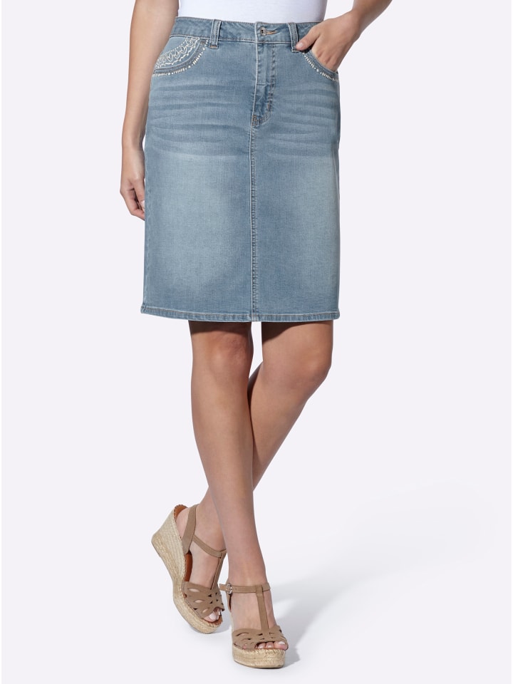 

Heine Джинсовая юбка синего выбеленного цвета