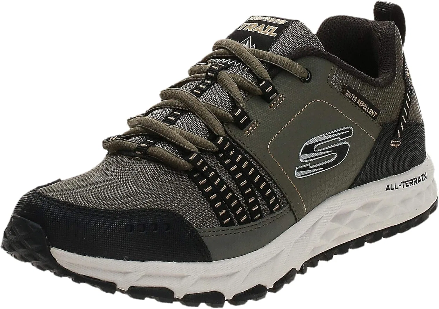 Мужские ботильоны Mustang Skechers, Olive Leather Mesh Black Trim
