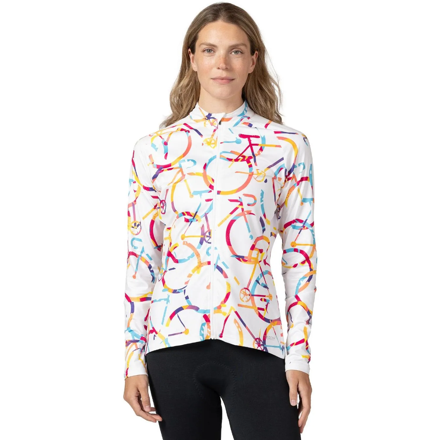 

Термальная велофутболка с молнией на всю длину Terry, Streets White