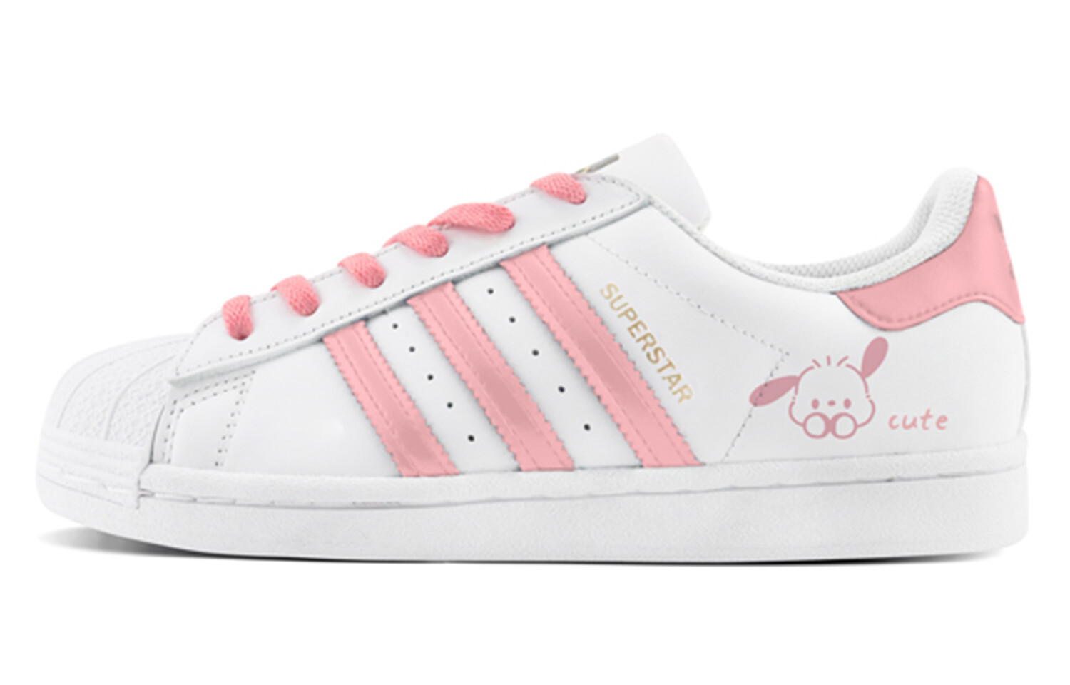 

Кроссовки для скейтбординга Superstar Unisex Low-Top White/Pink Adidas Originals