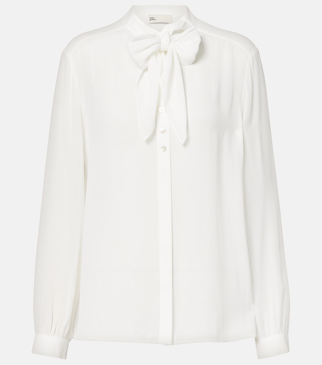 

Блузка из жоржета с завязкой на вороте Tory Burch, Mashmallow