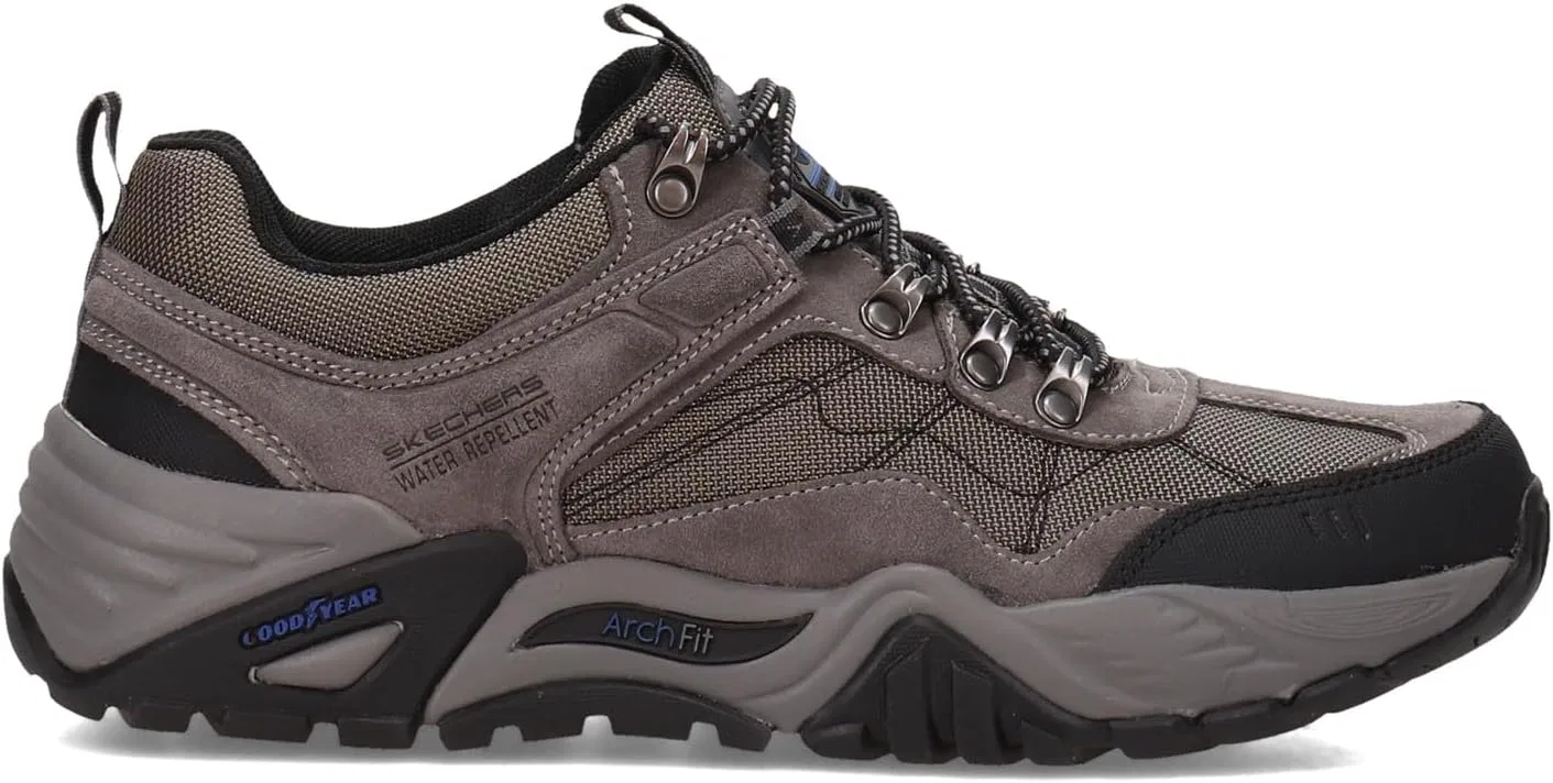 Мужские кроссовки Skechers Arch Fit Recon Harbin, Gray Leather W Mesh — фото 3