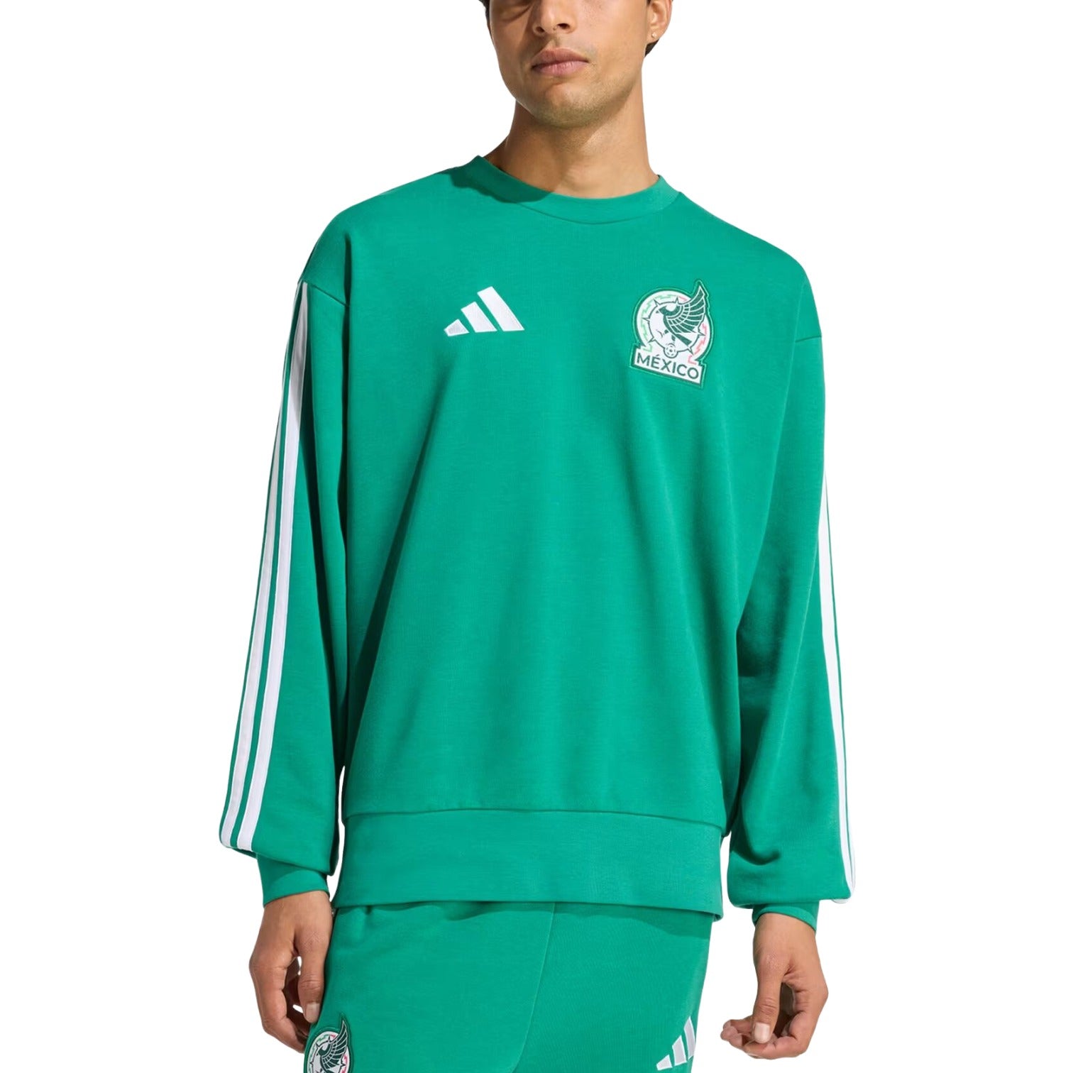 Свитшот Adidas Mexico DNA Crew Sweat 'Bold Green' — фото 2