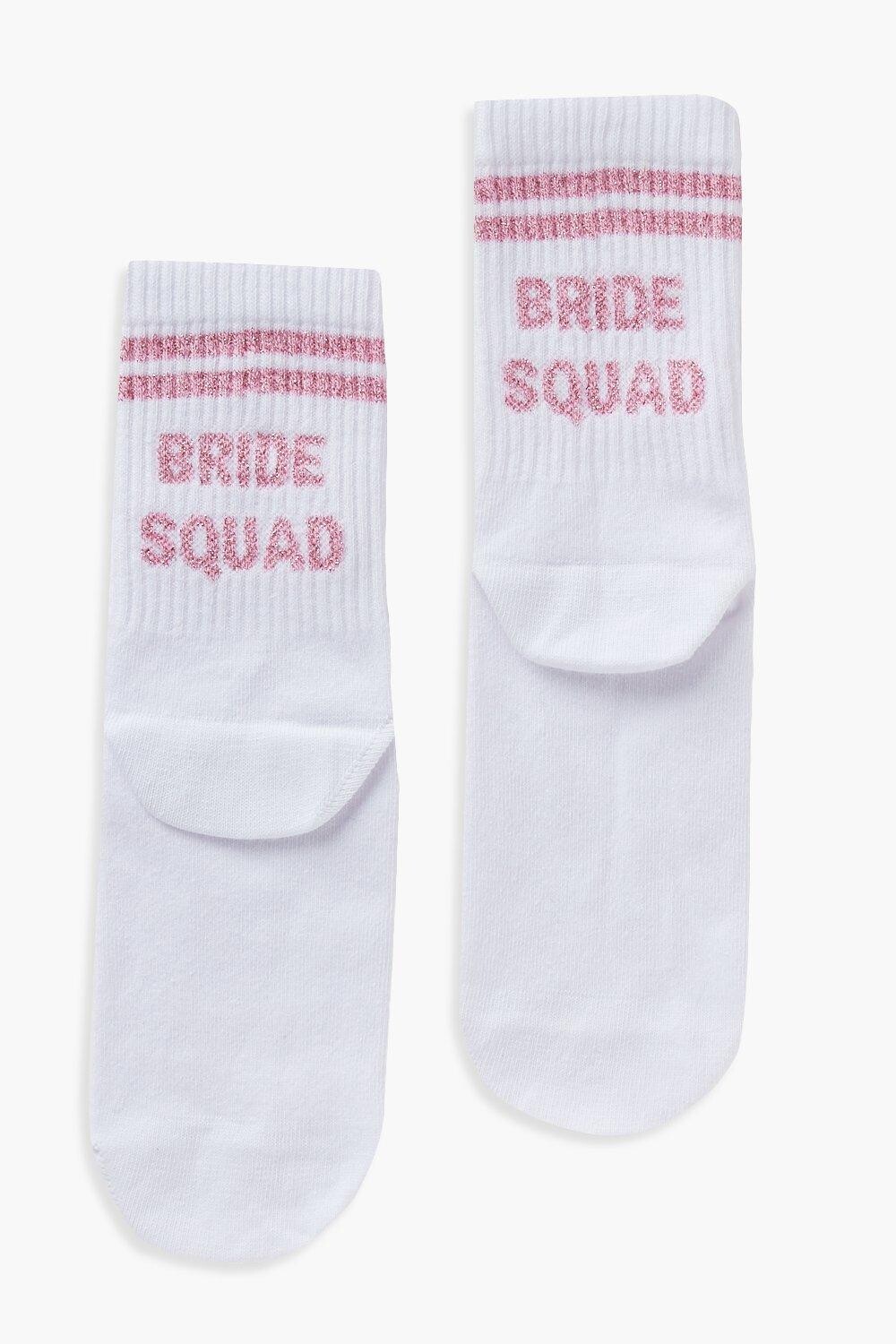 

Носки с надписью Bride Squad boohoo, белый