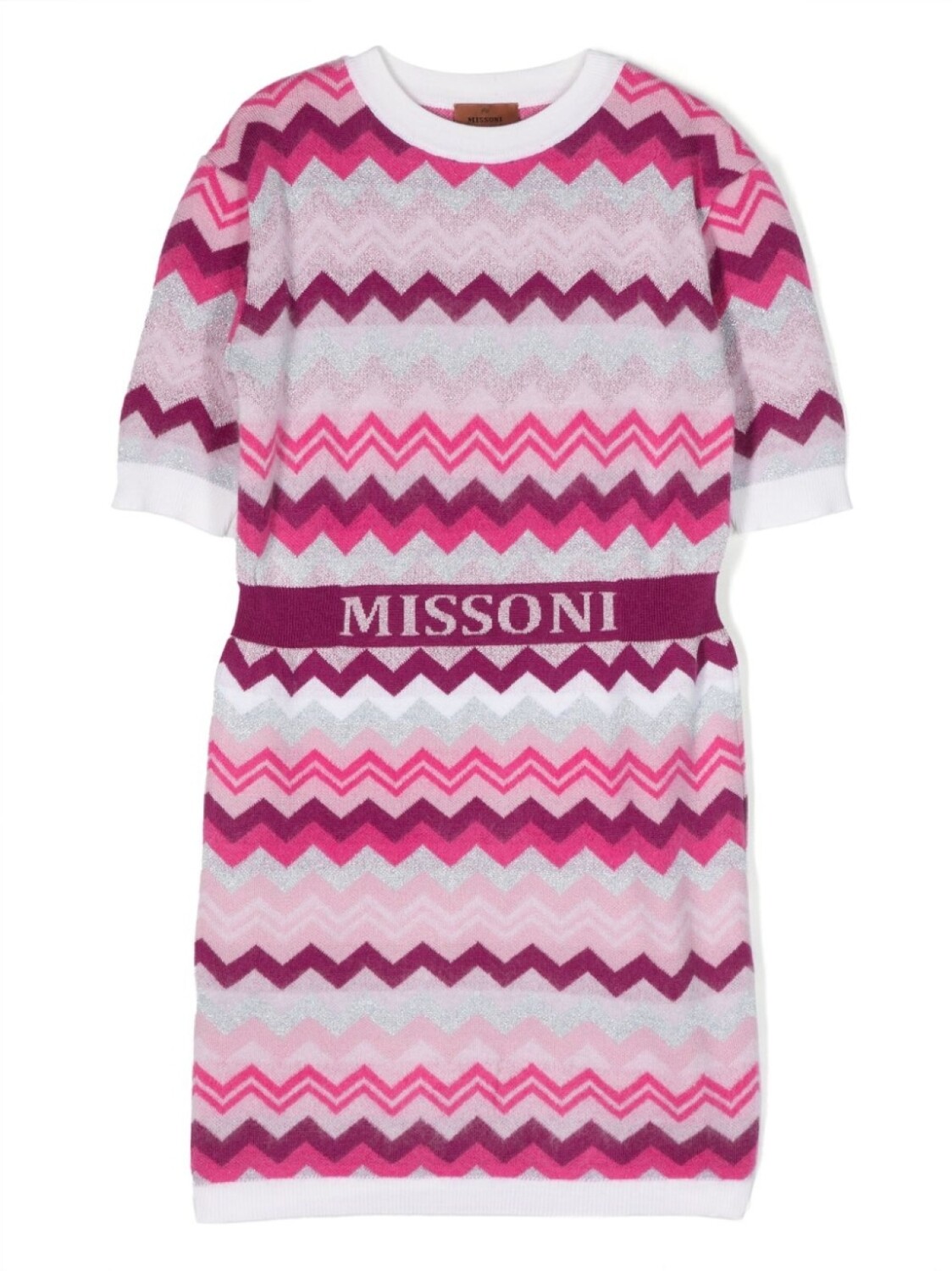 

Missoni Kids рубашка с короткими рукавами и узором зигзаг, розовый