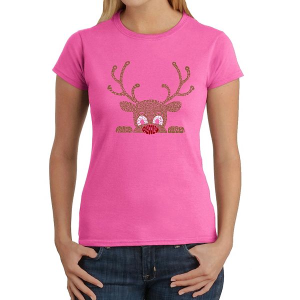 

Футболка с принтом Peeking reindeer La Pop Art, Pink, Розовый, Футболка с принтом Peeking reindeer La Pop Art, Pink