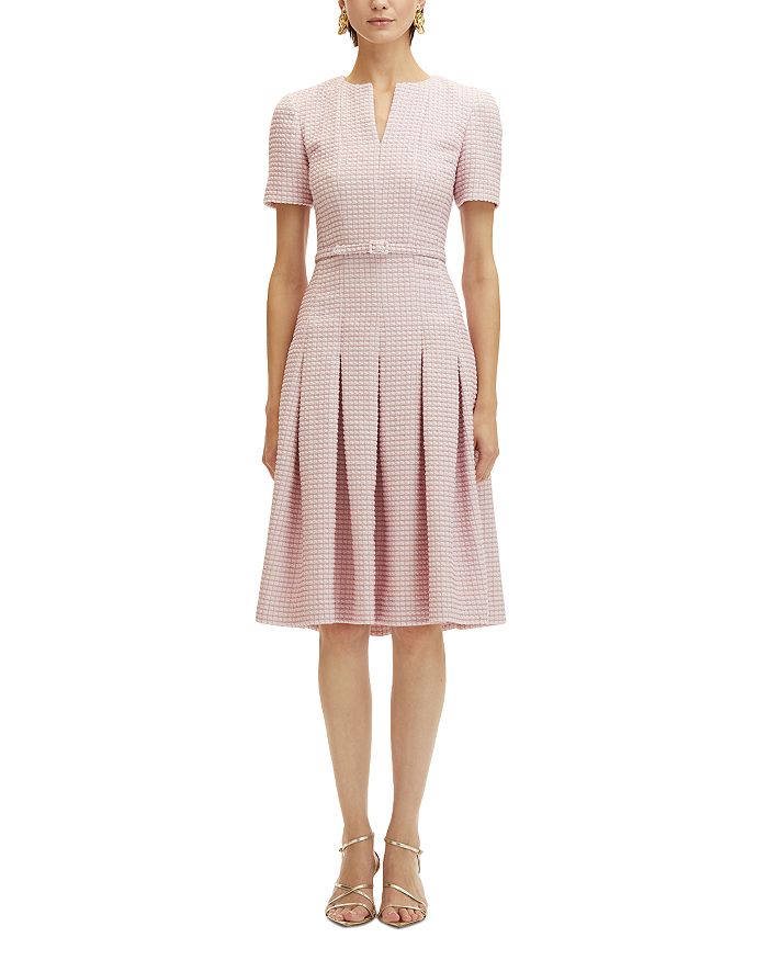 

Платье из твида с поясом и люрексом Oscar de la Renta, розовый