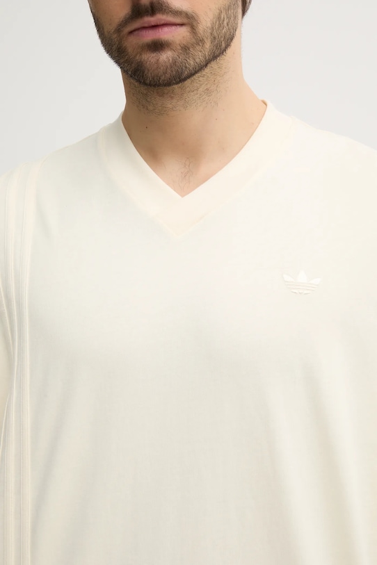 Хлопковая футболка FRONT ST TEE Adidas Originals, бежевый — фото 4