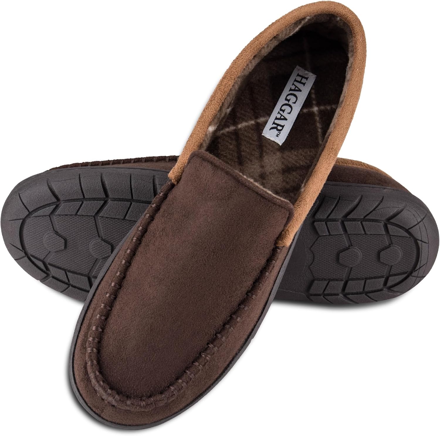 Мужские домашние тапочки Haggar Venetian Slipper для дома и улицы с комфортом из пены с эффектом памяти, коричневый — фото 3