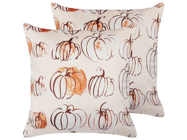 

Подушка Beliani 2 шт CUCURBITA, 45x45x45 см цвет beige/orange/weiß