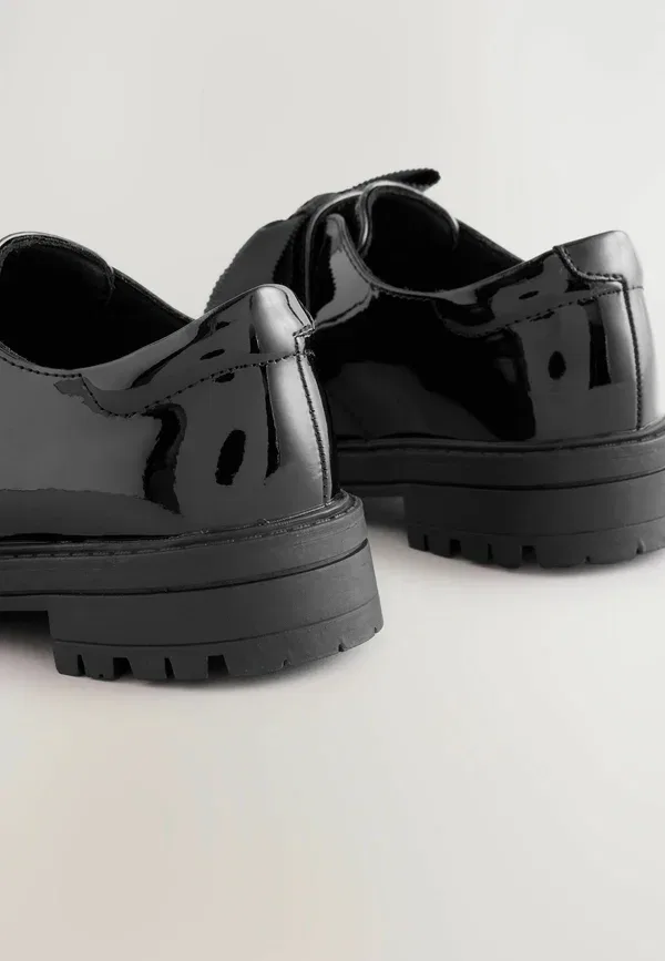 Туфли-монахи Next Wide fit (g) fit bow monkstrap chunky school shoes, черный лакированный — фото 3