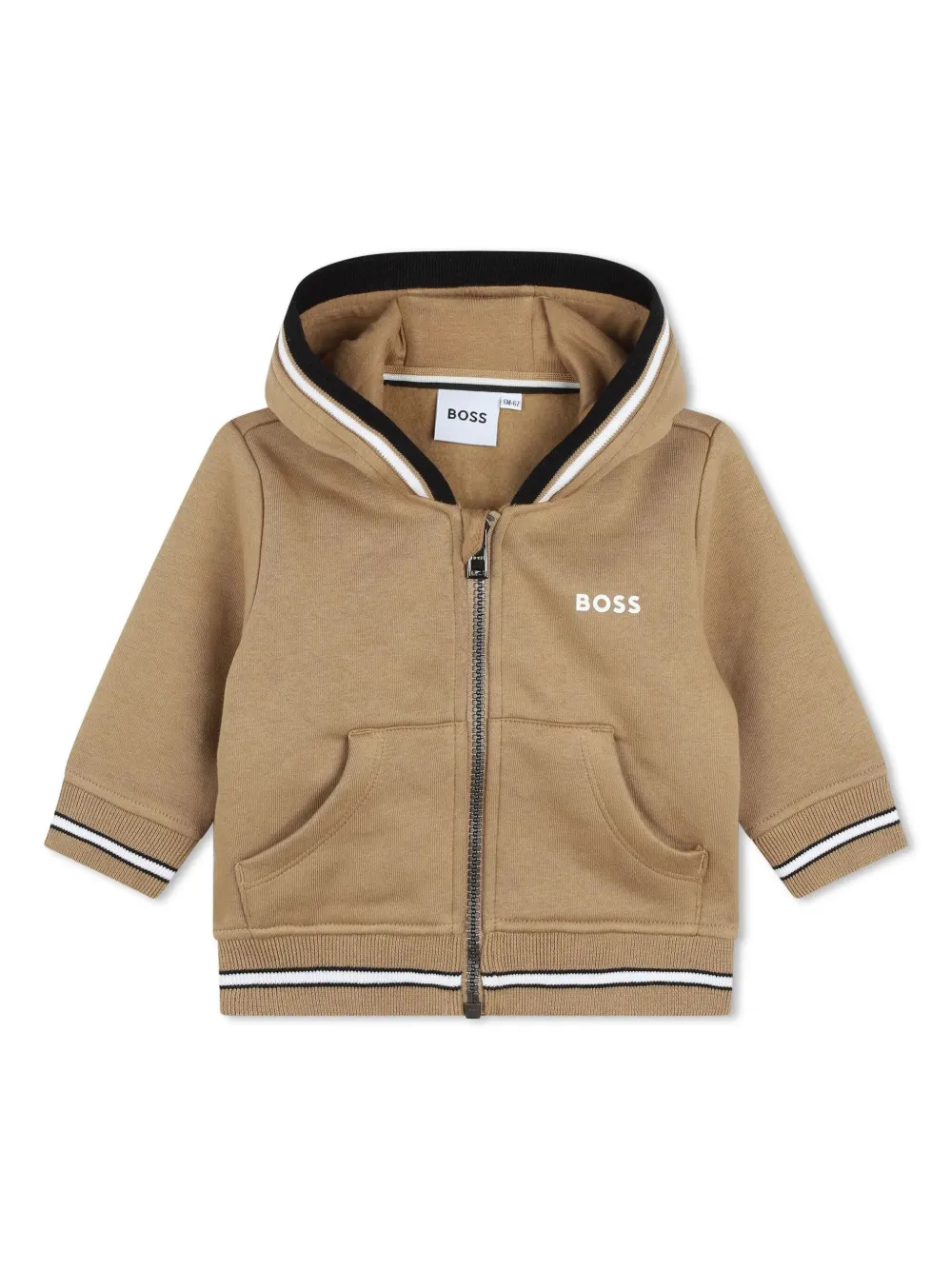 

Худи на молнии с вышитым логотипом BOSS Kidswear, нейтральный