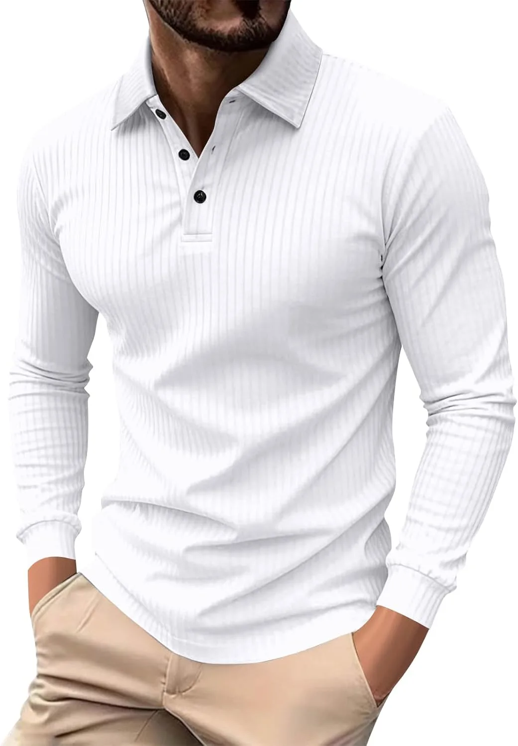 

Мужская поло с длинным рукавом и пуговицами RODYETQQ