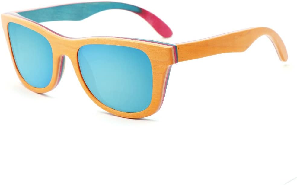 

Поляризованные солнцезащитные очки для мужчин, деревянная оправа, ручная работа, 100% защита от УФ-излучения, поляризованные линзы, очки для активного отдыха K5641 KSVEREN, Blue