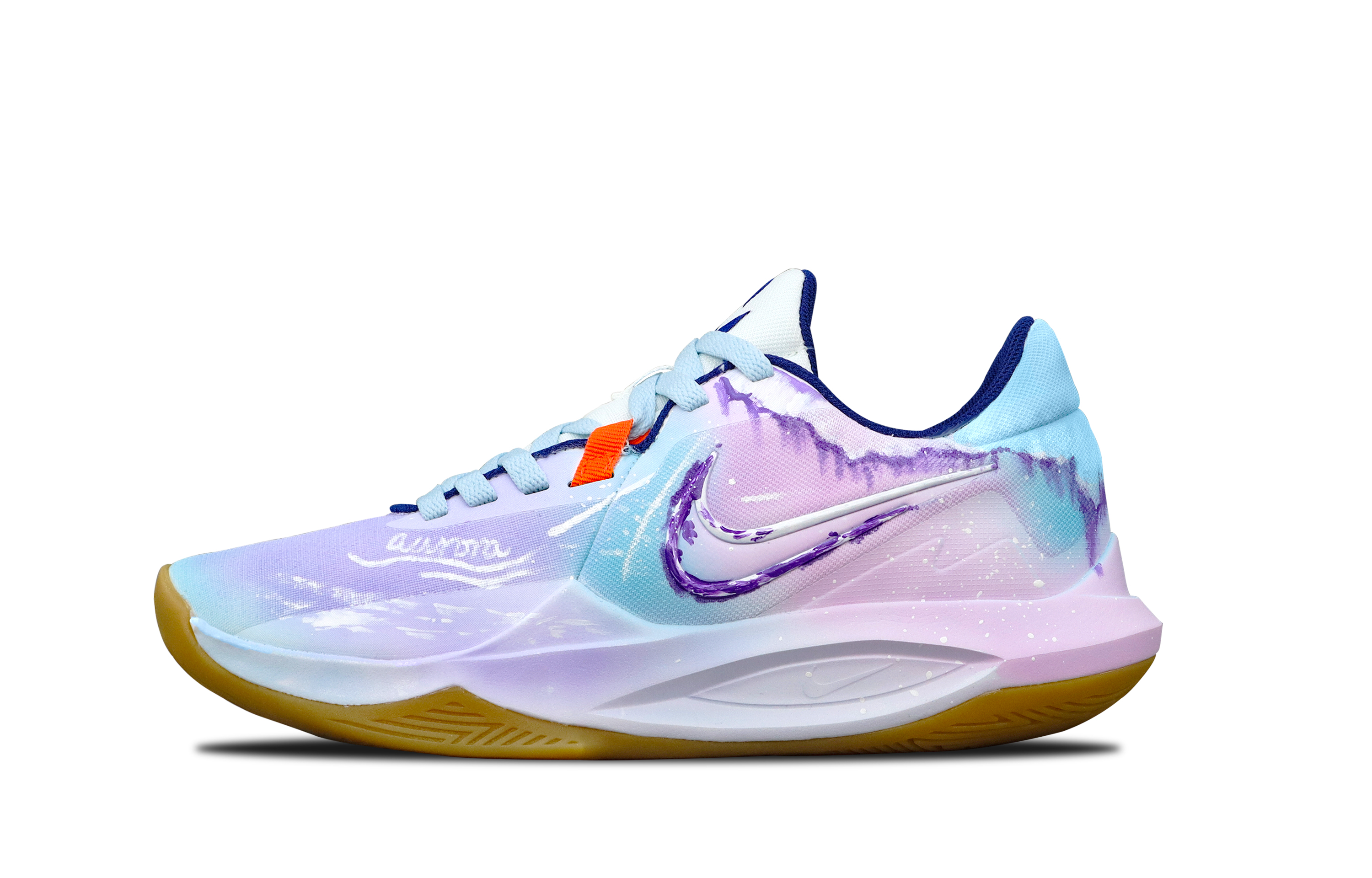 

Nike Баскетбольные кроссовки Precision 6 с низким верхом, противоскользящие, износостойкие, мужские, сине-фиолетовые
