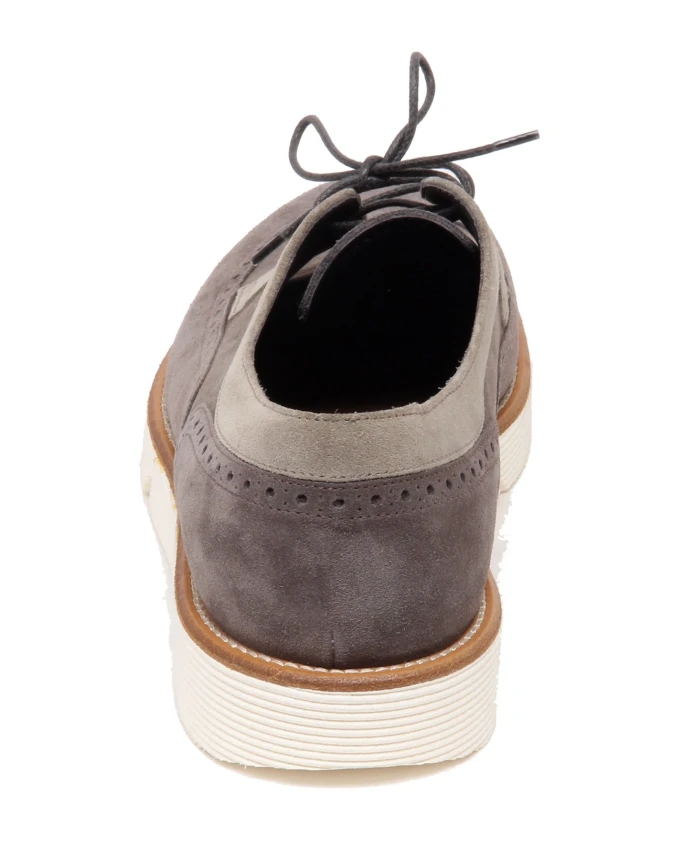 Серые замшевые туфли, производство Италия. Alberto Guardiani, серый — фото 4